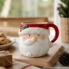 A warm Christmas gift with a red old-shaped ceramic mug and creative home items details Picture